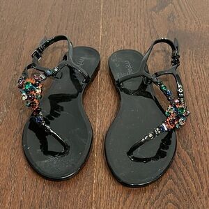 Menghi Womenms Black Thong Jelly’s Size 36/6